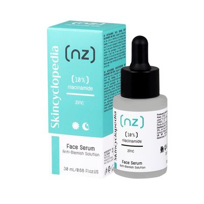 Skincyclopedia Pure Niacinamide &amp; Zinc Face Serum, Anti Blemish Solution &amp; Pore Minimizer, Acne Control &amp; Oil Balancing, Clears Acne Marks &amp; Blemishes