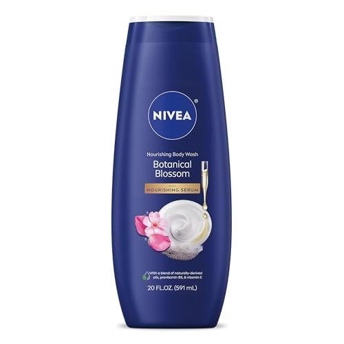 NIVEA Nourishing Botanical Blossom Body Wash for Dry Skin, 20 Fl Oz