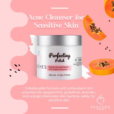 Vegan Exfoliating Scrub (4 oz) - Skin Damage Repair and Exfoliate for Face - Acne Repair - Face Exfoliator for Delicate Skin with Sugar, Lavender, Arnica Montana - Perfecting Polish