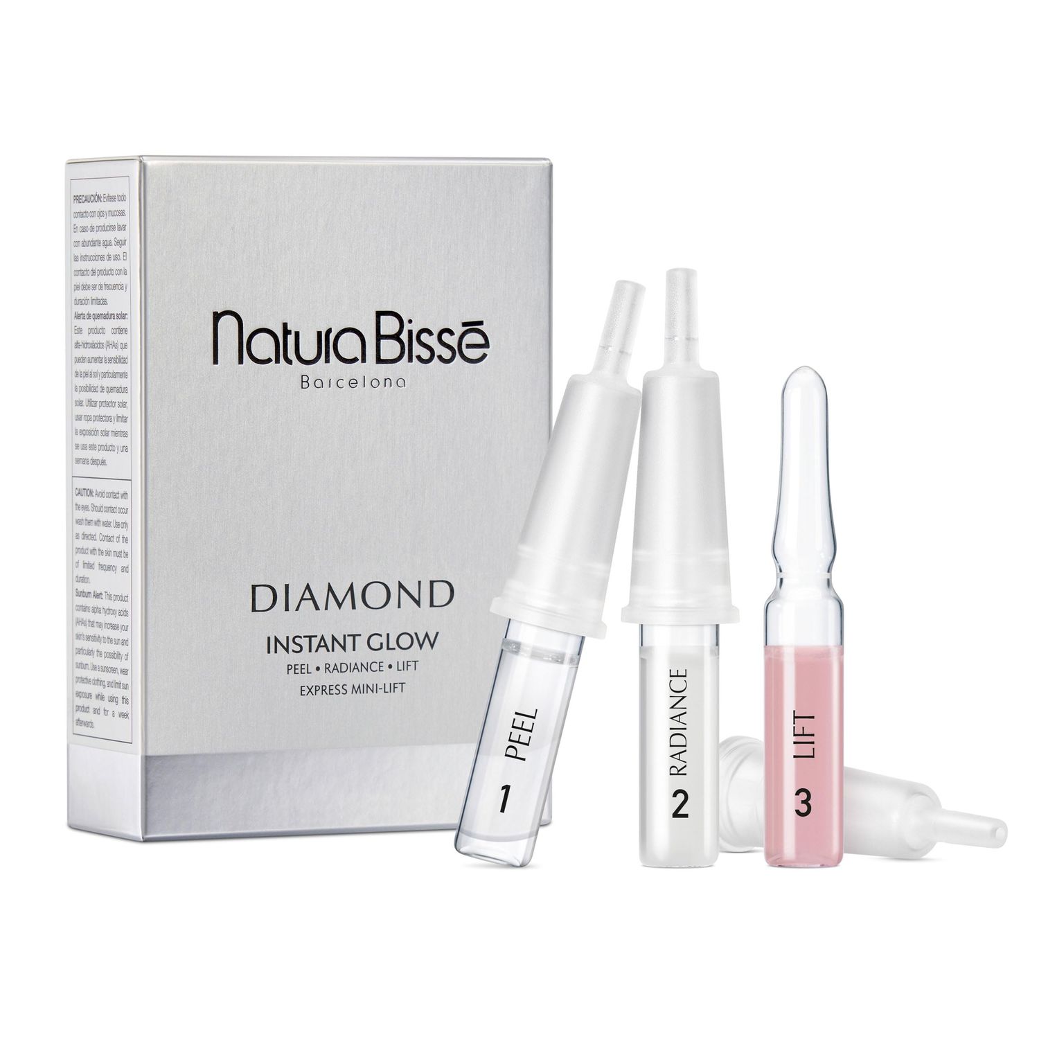 Natura Biss Diamond Instant Glow | Anti-Aging Ampoule Trio | Lifts, Firms, Brightens &amp; Illuminates | For all skin types, 3 ampoules x 1 treatment