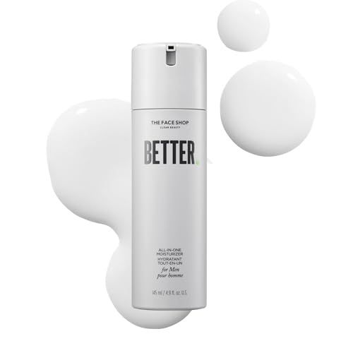 THE FACE SHOP Better All-in-one Men Daily Face Moisturizer, Aftershave with Hyaluronic Acid &amp; Niacinamide, Lightweight, Non-sticky Formula, Hydrates &amp; Soothes Post-Shave Irritation, Korean Skin Care