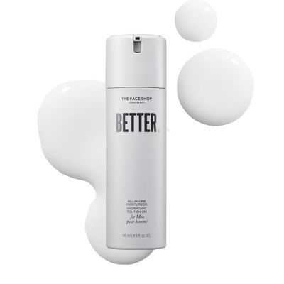THE FACE SHOP Better All-in-one Men Daily Face Moisturizer, Aftershave with Hyaluronic Acid &amp; Niacinamide, Lightweight, Non-sticky Formula, Hydrates &amp; Soothes Post-Shave Irritation, Korean Skin Care