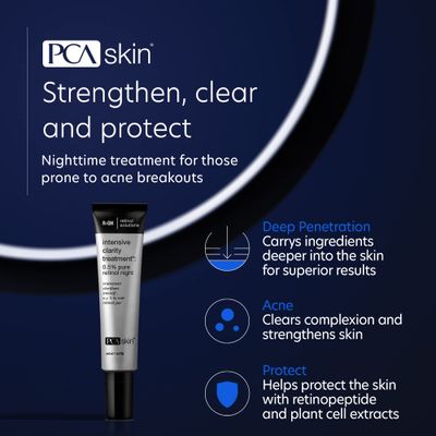 PCA SKIN Intensive Clarity Treatment - 0.5% Pure Vitamin A Retinol &amp; 2% Salicylic Acid Face Serum for Acne-Prone Skin (1 oz)