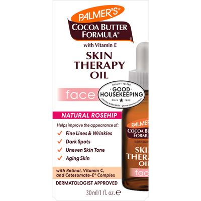 Palmer's Cocoa Butter Formula Moisturizing Skin Therapy Oil for Face with Vitamin E, C &amp; 10 Pure Facial Oil Blend, Rosehip Fragrance, 1 Ounce
