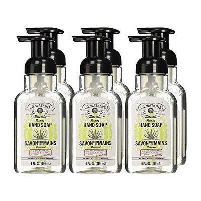 J.R. Watkins Hand Soap - Foaming - Aloe Green Tea - 9 Ounce - Case of 6