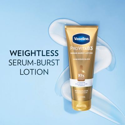 Vaseline Pro VitaB3 Serum Burst Lotion Luminous Glow Healthy, Glowing Skin, Lightweight 10x Antioxidant Power of Vitamin C with Vitamin B3, Hyaluronic Acid & Vitamin E, 7.5 Fl Oz
