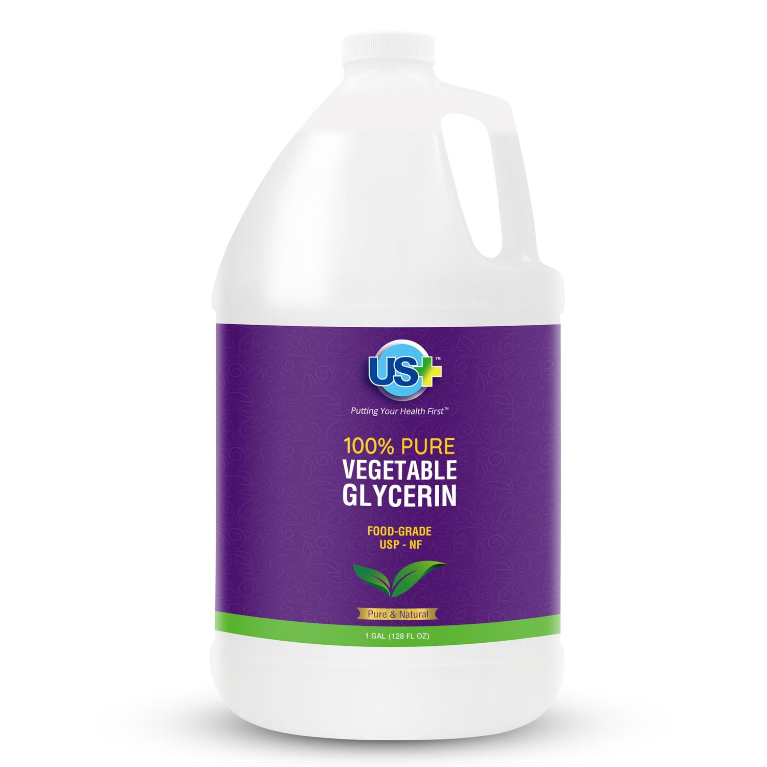 US+ 100% Pure Vegetable Glycerin - Pharmaceutical &amp; Food Grade (USP) - Premium Quality All-Natural Moisturizer &amp; Cleanser - For skin, hair, soaps &amp; more (1 Gallon)