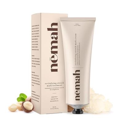 Nemah - Stretch Mark Cream for Pregnancy - Pregnancy Stretch Mark Prevention &amp; Reduction, Postpartum Stretch Mark Cream with Vanistryl, Shea Butter, &amp; Macadamia Oil - Vegan &amp; Cruelty-Free - 3.5 oz.