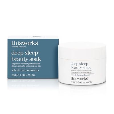 This Works Deep Sleep Beauty Soak 200g - Luxury Bath Salts with Muscle Soothing Minerals Magnesium and Zinc, with Vitamin E for Brigther Skin