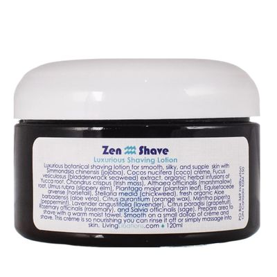 Living Libations - Organic Zen Shave Lotion | Natural, Wildcrafted, Vegan Clean Beauty (4 oz | 120 ml)
