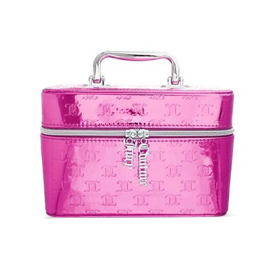 Juicy Couture Women&#39;s Cosmetics Bag - Travel Makeup and Toiletries Train Case Organizer, Hot Pink