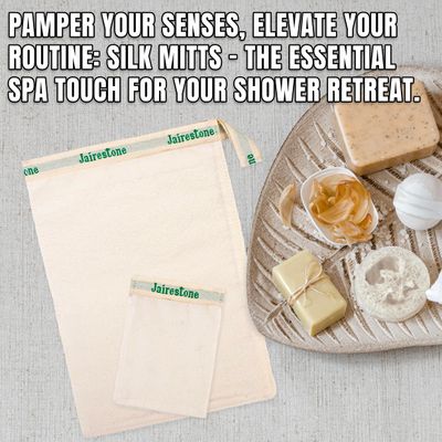 Jairestone Exfoliating Mitt - Body Exfoliator Scrubber - Exfoliating Bath Mitt - Spray Tan &amp; Keratosis Pilaris Remover- Lift Away Dead Skin - Turkish Hammam Glove Exfoliating Kese - Set of 2 Mitts