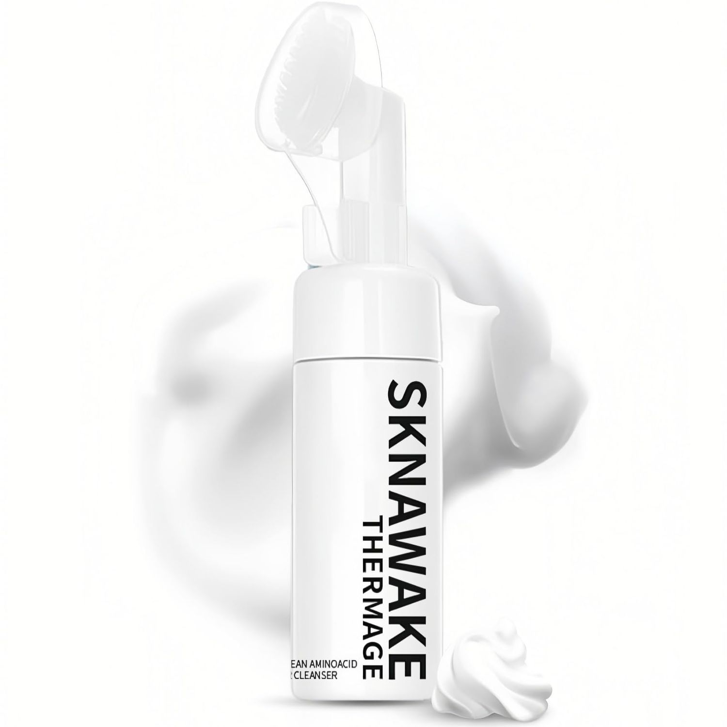 KWYBOW SKINAWAKE Gentle Foaming Face Wash with Brush, Amino Acid Face Cleanser for Women,Face Wash and Makeup Remover for Sensitive Skin,2.87Fl oz