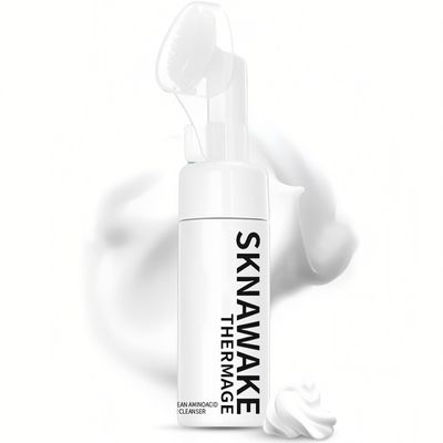 KWYBOW SKINAWAKE Gentle Foaming Face Wash with Brush, Amino Acid Face Cleanser for Women,Face Wash and Makeup Remover for Sensitive Skin,2.87Fl oz