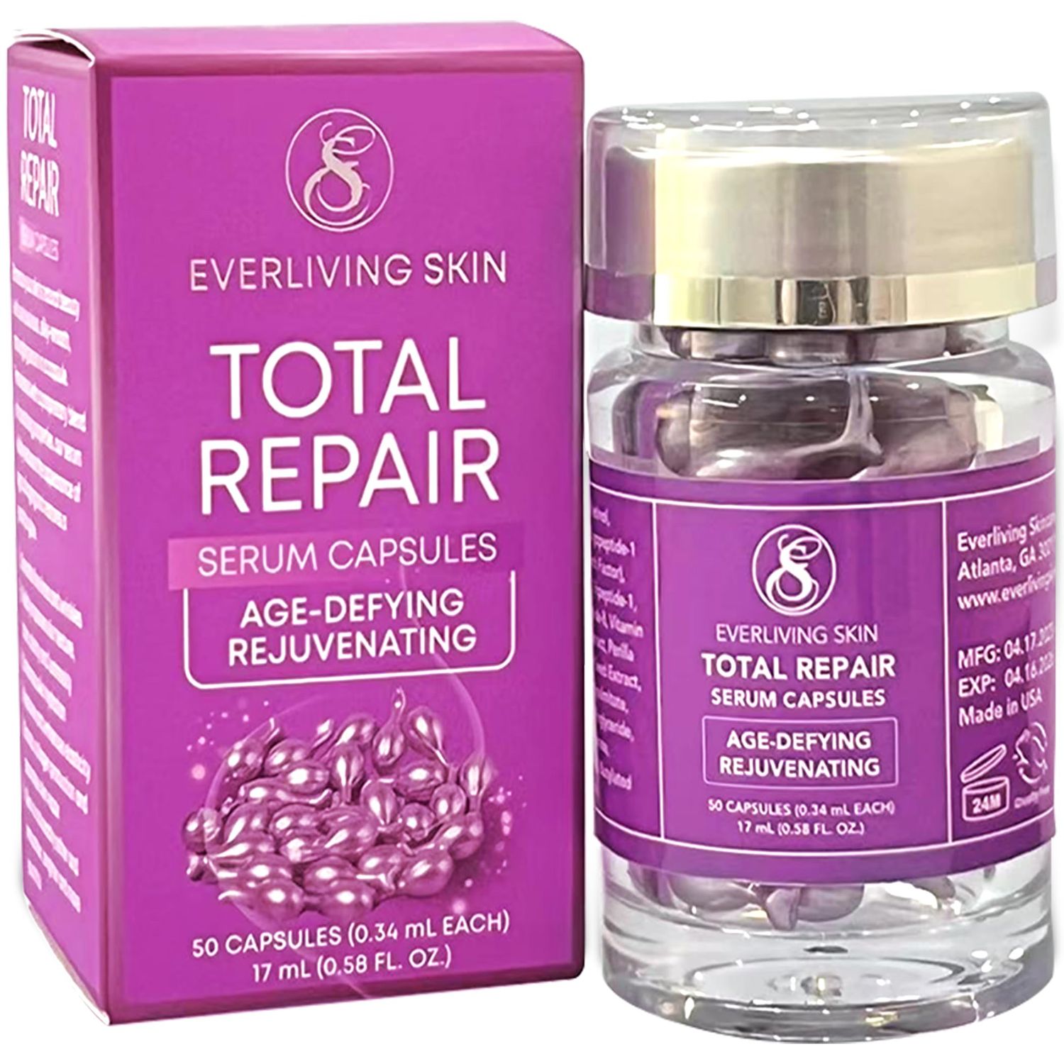 Retinol Serum Capsules (50 Count) - Anti-Aging Face Serum with Retinol, Ceramides &amp; Peptides for Visible Results: Smoother Fine Lines &amp; Wrinkles, Brighter, Softer, Radiant &amp; Rejuvenated Skin
