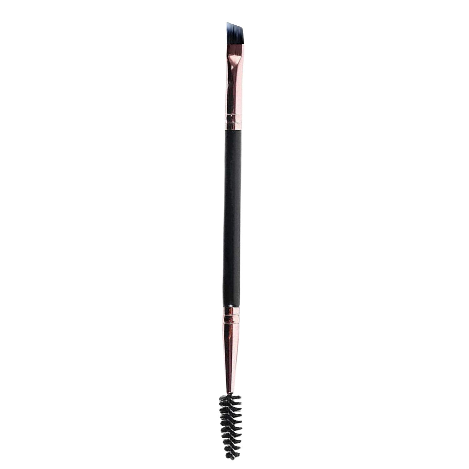 Molly Skin Dual-Ended Eye Brow Brush, Filling &amp; Shaping Angled Brow Brush With Spoolie, Makeup Grooming Tool, Black