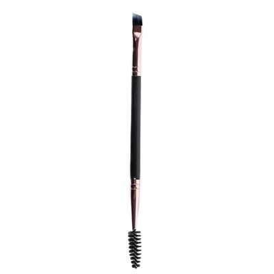 Molly Skin Dual-Ended Eye Brow Brush, Filling &amp; Shaping Angled Brow Brush With Spoolie, Makeup Grooming Tool, Black