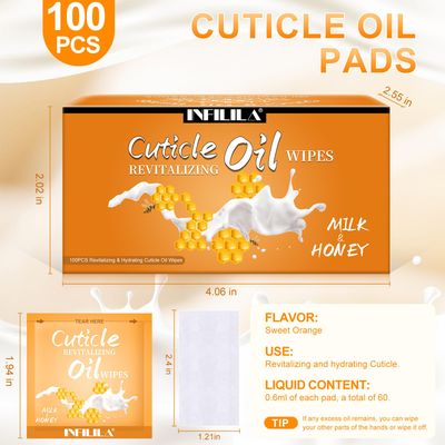 NXJ INFILILA Cuticle Oil Bulk 3.3 Fl Oz, 100Pcs Mini Cuticle Oil for Nails, Hydrating Cuticle Care Product Ttravel Size Nail Honey, Nail Growth Oil, Cuticle Repair and Nail Care (Milk &amp; Honey)