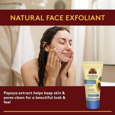 OKAY Oil Control Facial Scrub Exfoliator - Exfoliating Face Wash, Face Scrub for Women and Men, Moisturizing and Brightening, Leaves Skin Smooth and Clean, Paraben Free - Papaya, 6 Oz (Pack of 1)