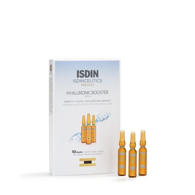 ISDIN Hyaluronic Booster Deep Hydration with Peptide Serum Ampoules, 10 Count