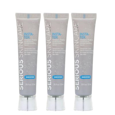 Serious Skincare INSTA-TOX Instant Wrinkle Smoothing Skin Serum TRIO - Temporarily Tightens Face - Instantly Reduce Appearance of Lines, Wrinkles &amp; Large Pores - For Women &amp; Men - .75 Fl. Oz. (3Pack)
