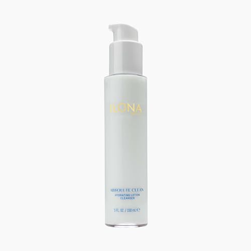 ILONA Absolute Clean | Gentle and Hydrating Lotion Cleanser for Dry, Sensitive Skin | Non-Foaming Face Wash with Aloe Vera and Chamomile | 5.0 ounces