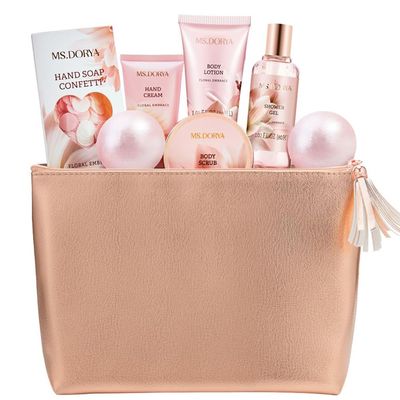 Valentines Day Gifts for Her, Spa Gift Baskets for Women - 8 Pcs Relaxing Self Care Gifts Set with Cosmetic Bag &amp; Bubble Bath, Ideal Birthday Anniversary Gifts for Women, Wife, Girlfriend, Mom