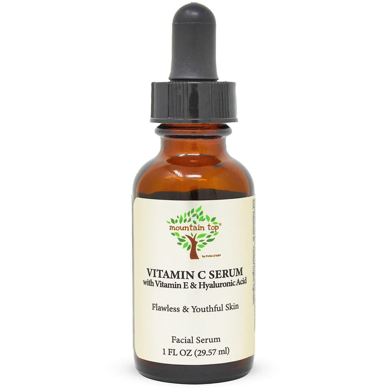 MOUNTAIN TOP 20% Vitamin C Serum with Hyaluronic Acid, Witch Hazel, Vitamin E and Argan Oil for Reduces Appearance of Dark Spots, Acne, Wrinkles for Men &amp; Women