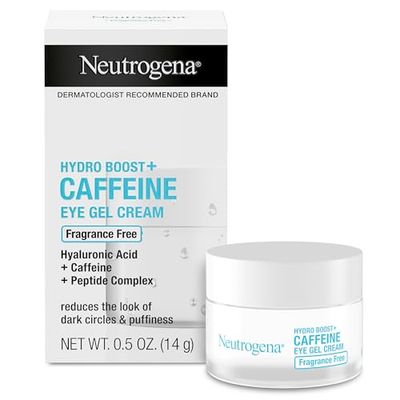 Neutrogena Hydro Boost + Eye Cream for Dark Circles &amp; Puffiness, Under Eye Cream with Caffeine, Hyaluronic Acid and Peptides, Fragrance Free, 0.5 oz