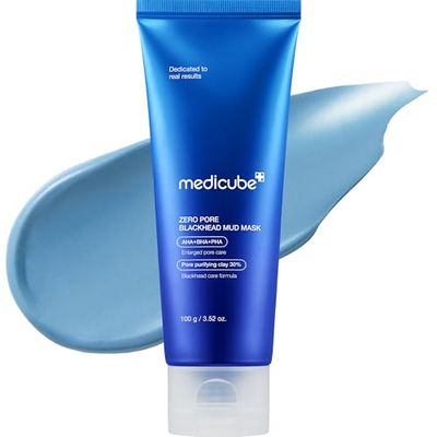 Medicube Zero Pore Blackhead Mud Facial Mask - Skin Cooling &amp; Pore Tightening - 3 Minute Quick Dry Formula with AHA, BHA, PHA, and Pore-Purifying Clay - Korean Mud Mask 3.52 oz