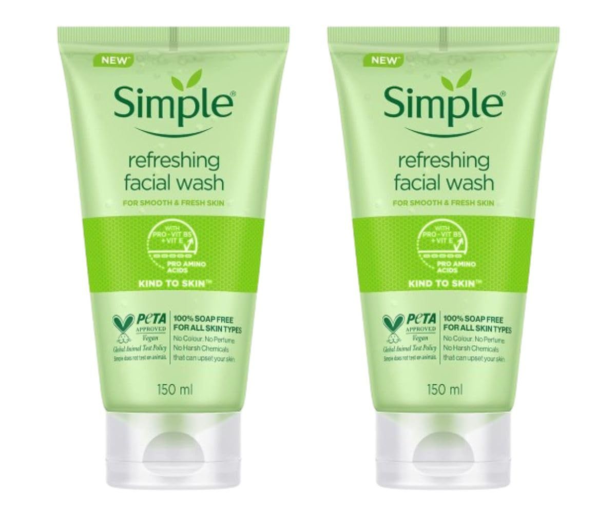 Simple refreshing facial gel wash 150 ml 5.1 oz (pack of 2) (2)