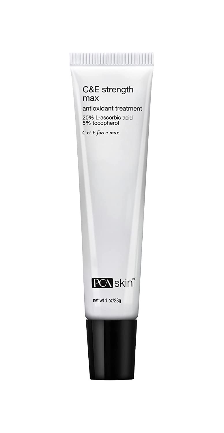 PCA SKIN Strength Max Vitamin E and Vitamin C Serum, Anti Wrinkle Face Serum for Brightening Skin, 1.0 fl oz Tube