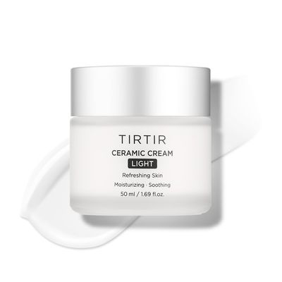 TIRTIR Ceramic Cream Light | Deep moisturizer for Glass Skin, Polyglutamic acid, Centella Asiatica Extract, Skin barrier, Lightweight, Mild, Nature derived ingredients, Dry skin, Korean skincare