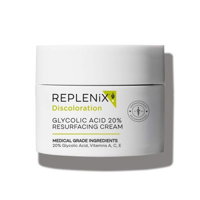 Replenix Glycolic Acid 20% Resurfacing Cream, Hydrating &amp; Lightweight Medical-Grade Exfoliating Face Moisturizer for Skin Discoloration (1.7 oz)