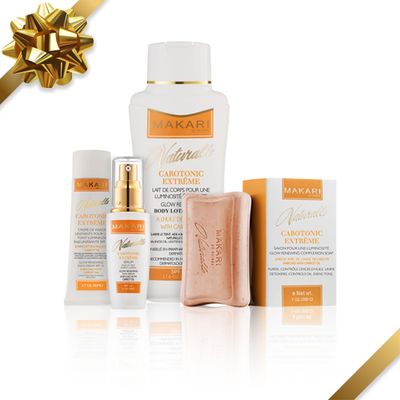 MAKARI Naturalle Carotonic Extreme 4 Piece Gift Set with Skin-Enriching Carrot Oil and SPF15 Ideal for Combination, Oily &amp; Acne Prone Skin Types, Botanical Self Care Kit for Women