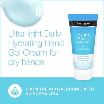 Neutrogena Hydro Boost Hydrating Hand Gel Cream with Hyaluronic Acid for Instantly Quenched, Soft &amp; Supple Hands, Lightweight, Non-Greasy &amp; Quick Absorbing Hand Lotion, Travel Size, 3 Oz