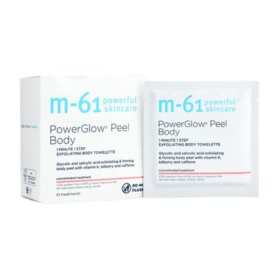 M-61 PowerGlow Peel Body - Glycolic and salicylic acid exfoliating and firming body peel with vitamin K, bilberry and caffeine
