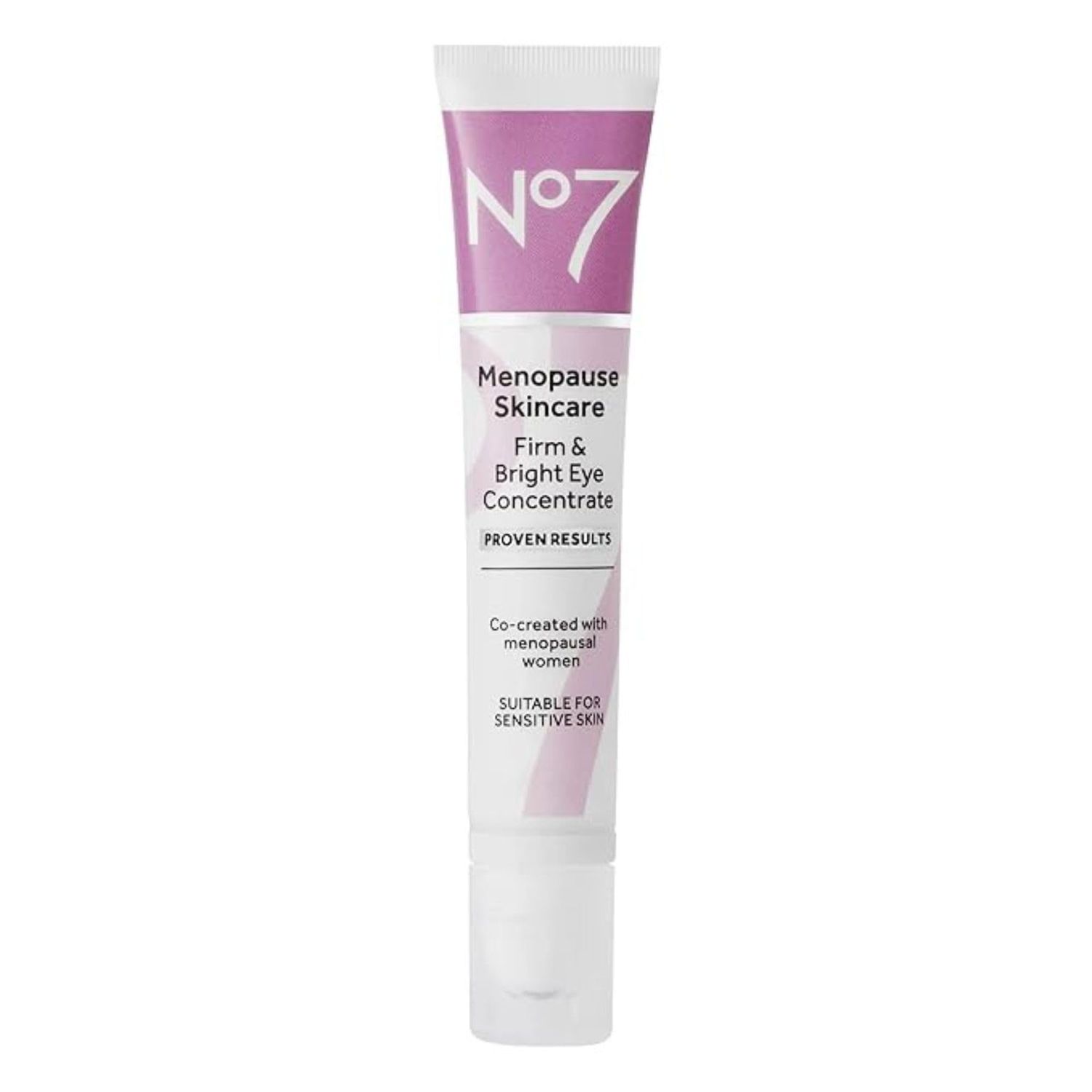No7 Menopause Skincare Firm &amp; Bright Eye Concentrate - Revitalizing Eye Cream for Dark Circles, Wrinkles &amp; Under Eye Puffiness - Menopause Relief Cooling Eye Roller for Refreshing Tired Eyes (15 ml)