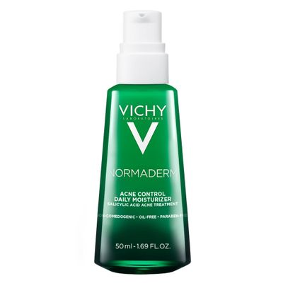 Vichy Normaderm Acne Control Daily Moisturizer, Acne Moisturizer For Face, 2% Salicylic Acid + Hyaluronic Acid + Vitamin C, Acne Treatment For Blackheads, Acne Blemishes &amp; Enlarged Pores, Oil Free
