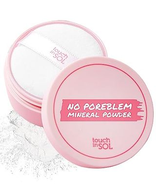 TOUCH IN SOL No Poreblem Mineral Powder - Translucent, Lightweight Loose Setting Powder for Flawless Matte Finish - Oil Control, Pore Primer, Blurs Imperfections &amp; Fine Lines - Face &amp; Greasy Hair Use