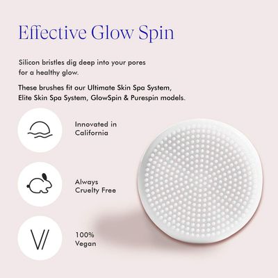 Vanity Planet Replacement Silicon Facial Brush Head compatible with Ultimate Skin Spa &amp; GlowSpin, Water Resistant, Quick-Drying