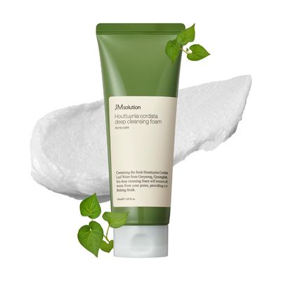 JMsolution Heartleaf Cleansing Foam - Micro-Cleansing Solution for Acne-Prone Skin with Heartleaf, Tea Tree, and Salicylic Acid-5.07 fl.oz