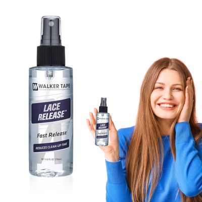 Walker Tape Lace Release Spray - Fast Release Tape in Extension Remover &amp; Wig Glue Remover for Delicate Mesh Systems - Gentle Wig Glue Remover Spray - Effective Lace Adhesive Remover for Skin (4 oz)