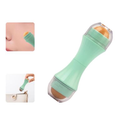 Shaoduoli Oil Absorbing Volcanic Roller,Facial Oil Resistant Rolling Stone Ball,Face Oily Skin Control Tool,Instant Results,Remove Excess Shiny,Double-end/Reusable/Washable/Replaceable