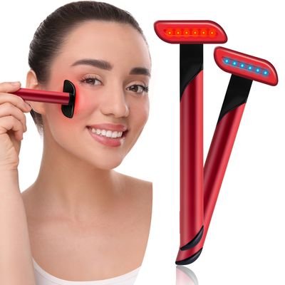Red Light Therapy Wand for Face: 5-in-1 LED Light Therapy Skincare Wand for Rejuvenation - Face-Massager for Anti-Aging and Wrinkle Reduction -Red &amp; Blue Beauty Device for Eyes, Neck &amp; Face
