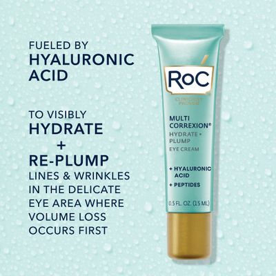 RoC Multi Correxion Hyaluronic Acid Anti Aging Under Eye Cream for Puffiness &amp; Dark Circles (.5 OZ) + RoC Retinol Capsules (7 CT), Fragrance &amp; Paraben Free Skin Care Set, Stocking Stuffers