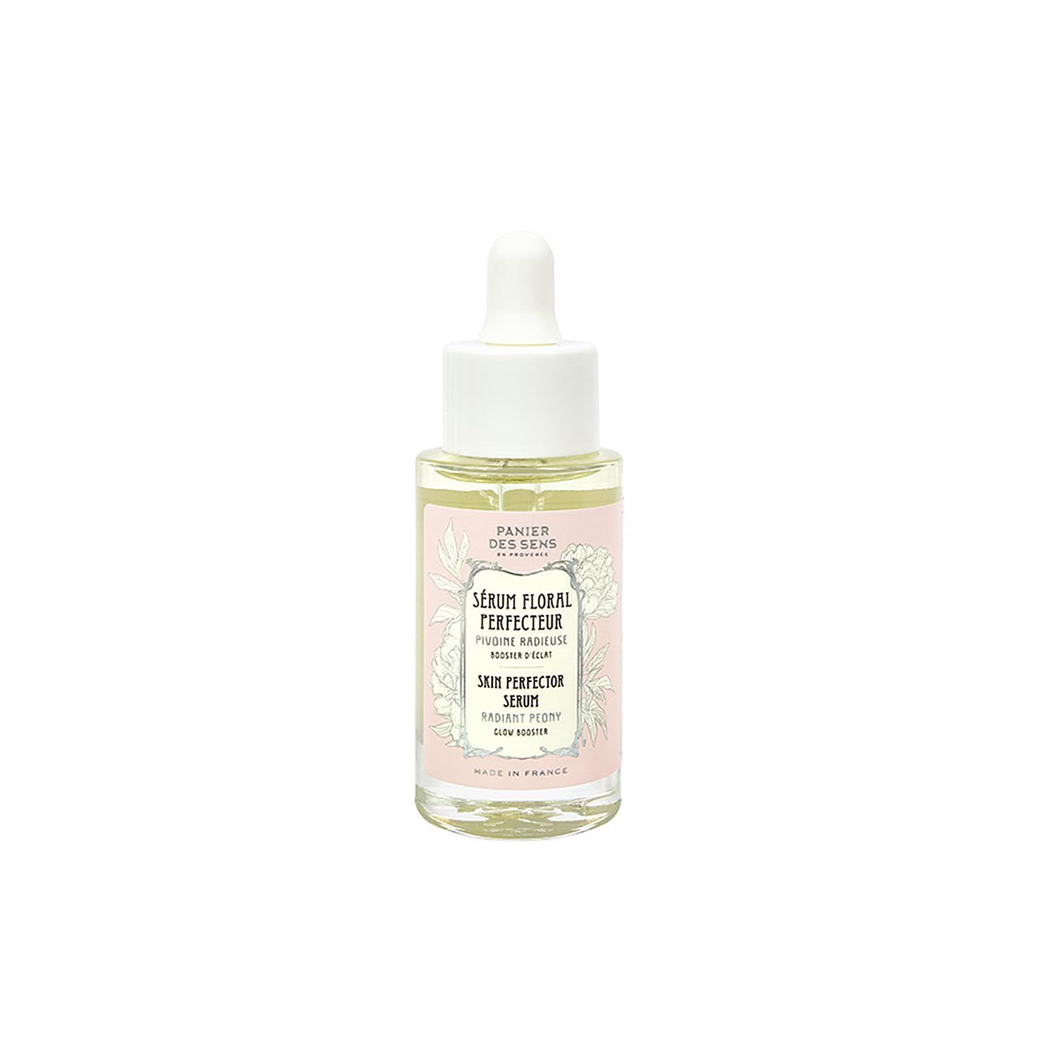 Panier des Sens - Skin Perfector Face Serum - with Jojoba + Macadamia Nut Oil + Peony - Moisturizing &amp; Skin Glow - Skin Care for Women Made in France - Facial Serum 100% Natural Ingredients - 1 floz