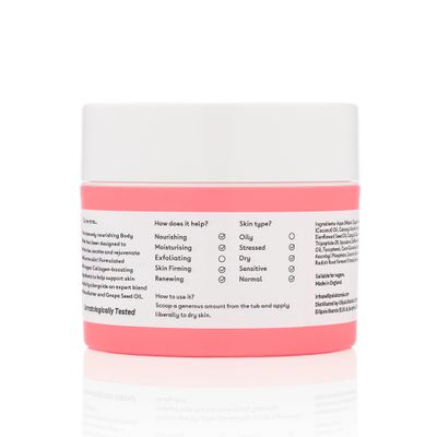 Q+A Collagen Body Butter: Luxuriously Rich, Intensely Moisturising Vegan Formula with Hydrolysed Vegetable Protein, Shea Butter, Squalane, and Golden Pear and Grape Scent for Soft, Supple Skin, 200ml