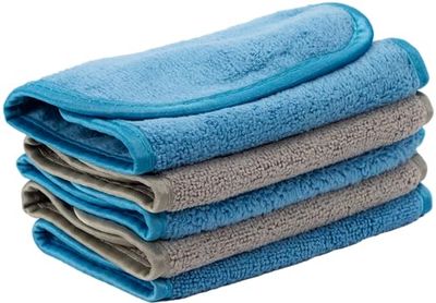 S&amp;T INC. Makeup Remover Wipes for Skin Care, Reusable Makeup Wipes or Face Towels, Travel Essentials, Assorted Colors, 6 In. by 12 In., 5PK