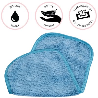 S&amp;T INC. Makeup Remover Wipes for Skin Care, Reusable Makeup Wipes or Face Towels, Travel Essentials, Assorted Colors, 6 In. by 12 In., 5PK